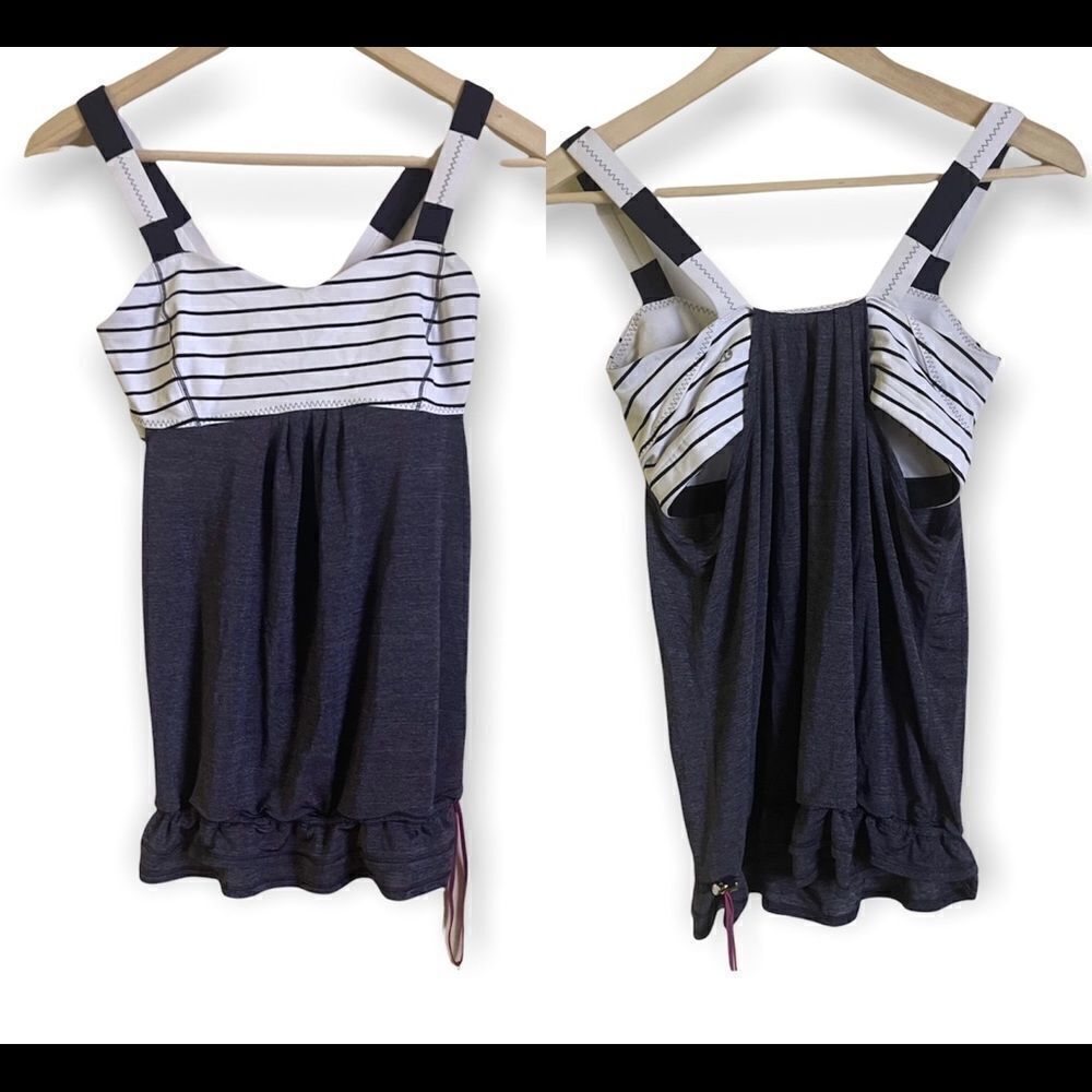 Lululemon Striped Layered Athletic Top Size 6